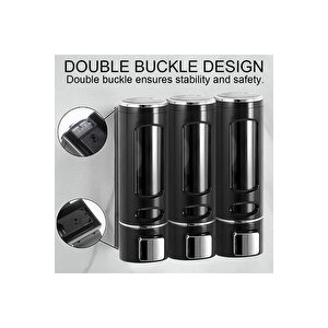 3 Adet Siyah 400 Ml El Dezenfektanı Sabunluk Manuel Şampuan Sıvı Tutucu Banyo Mutfak Lavabo M-52