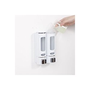 2 Adet 400 Ml Sabun Dispenseri Duvara Monte Duş Şampuanlık Sıvı Sabun Banyo Tuvalet Aksesuarları