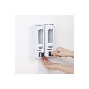 2 Adet 400 Ml Sabun Dispenseri Duvara Monte Duş Şampuanlık Sıvı Sabun Banyo Tuvalet Aksesuarları