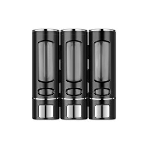 3 Adet Siyah 400 Ml Sabunluk Duvara Monte Şeffaf Sıvı Plastik Ve Mutfak Banyo Şişesi M-52