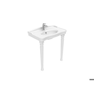 Antik Etajerli Beyaz Lavabo 80 Cm