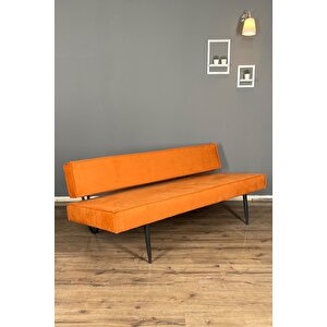 Tena Yataklı Üçlü Kanepe | Dayanıklı Ve Ergonomik Tasarım, Yüksek Kalite, Şık, Konforlu - Turuncu Turuncu