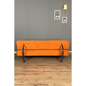 Tena Yataklı Üçlü Kanepe | Dayanıklı Ve Ergonomik Tasarım, Yüksek Kalite, Şık, Konforlu - Turuncu