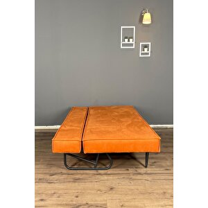 Tena Yataklı Üçlü Kanepe | Dayanıklı Ve Ergonomik Tasarım, Yüksek Kalite, Şık, Konforlu - Turuncu