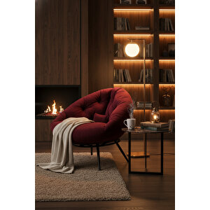 Geniş Oturma Alanlı Modern Berjer Tekli Koltuk | Dinlenme & Kitap Okuma Koltuğu Mor