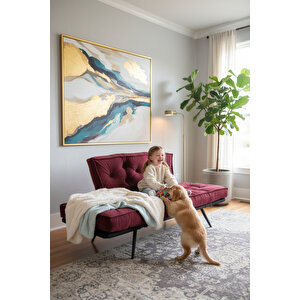 Mekanizmalı Yataklı İkili Kanepe | Premium Katlanır Çekyat Koltuk | Modern & Fonksiyonel Tasarım Mor