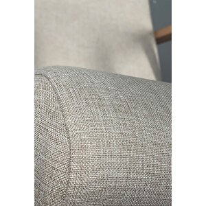 Tork Keten Sallanan Koltuk | Dinlenme & Tv Koltuğu | Ergonomik Ahşap Detaylı Sallanan Sandalye