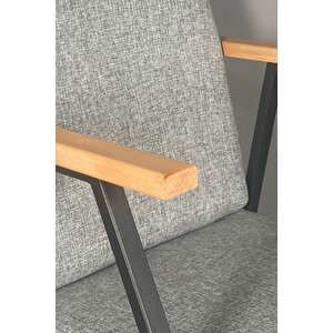 Tork Keten Sallanan Koltuk | Dinlenme & Tv Koltuğu | Ergonomik Ahşap Detaylı Sallanan Sandalye