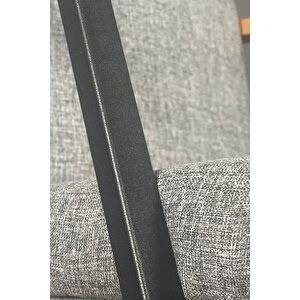 Tork Keten Sallanan Koltuk | Dinlenme & Tv Koltuğu | Ergonomik Ahşap Detaylı Sallanan Sandalye
