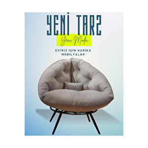 Ergonomik Modern Berjer Tekli Koltuk | Geniş Ve Rahat Oturma Alanı | Okuma & Dinlenme Koltuğu Gri