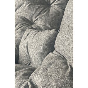 Yastıklı Minderli Tekli Koltuk Berjer | Şık, Rahat Ve Ergonomik Oturma Alanı | Modern - Keten Gri
