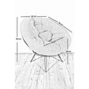 Yastıklı Minderli Tekli Koltuk Berjer | Şık, Rahat Ve Ergonomik Oturma Alanı | Modern - Keten Gri
