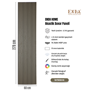 Mdf Akustik Panel 60×278 Cm 11 Mm – İstiridye Haki Yeşili