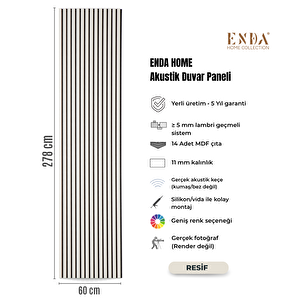 Mdf Akustik Panel 60×278 Cm 11 Mm – Resif Beyaz