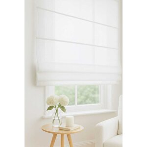 Katlamalı Keten Tül Perde – Beyaz Renk, Hafif Ve Şık Tasarım 80x260 cm