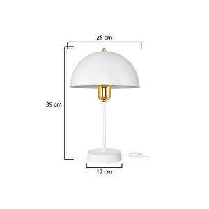 Roma Abajur Beyaz-gold Kuka-beyaz