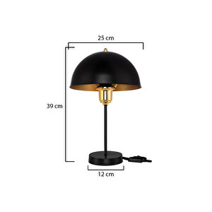 Roma Abajur Si̇yah-gold Kuka-si̇yah Gold