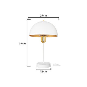 Roma Abajur Beyaz-gold Kuka-beyaz Gold