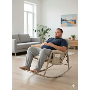 Roket Sallanan Sandalye, Minderli Dinlenme Koltuğu Sallanır Koltuk Berjer Cappucino