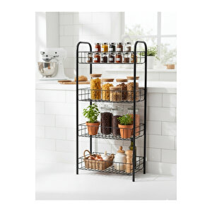 4 Katlı Çok Amaçlı Metal Raf, Mutfak Raf, Banyo Raf, Düzenleyici 80x40x23