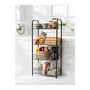 4 Katlı Çok Amaçlı Metal Raf, Mutfak Raf, Banyo Raf, Düzenleyici 80x40x23