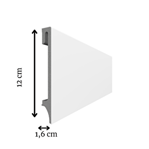 Espumo Suya Dayanıklı Kompozit Süpürgelik 12 Cm - 2,40 Metre - Beyaz - Esp501