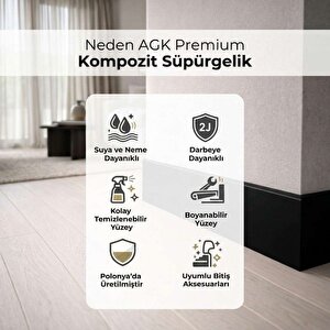 Espumo Suya Dayanıklı Kompozit Süpürgelik 10 Cm - 2,40 Metre - Siyah - Esp406