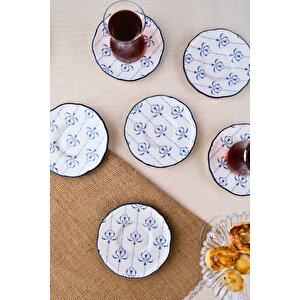 Tabak Evi Porselen Audrey 6 Kişilik Pasta Takımı 20cm Ve Çay Tabak Takımı 12cm