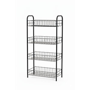 4 Katlı Kitaplık & Ayakkabılık, Banyo, Mutfak, Oyuncak Rafı Metal Kitaplık 80x40x23 Cm