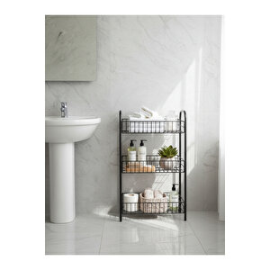 Katlı Metal Banyo Rafı Banyo Düzenleyici Banyo Dolabı Organizer Düzenleyici