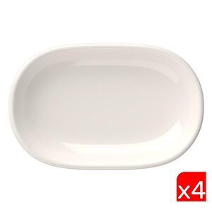 Tabak Evi Porselen Magnus Oval Kayık Tabak 18x11x2,50cm 4 Lü