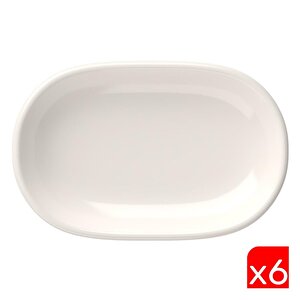Tabak Evi Porselen Magnus Oval Kayık Tabak 23x15x3cm 6 Li