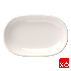 Tabak Evi Porselen Magnus Oval Kayık Tabak 18x11x2,50cm 6 Li