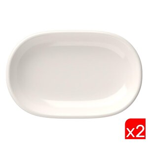 Tabak Evi Porselen Magnus Oval Kayık Tabak 18x11x2,50cm 2 Li̇