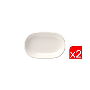 Tabak Evi Porselen Magnus Oval Kayık Tabak 13,50x8,50x2,50cm 2 Li̇