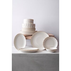 Bone Luz Form Yemek Takımı Altın 27 Parça 6 Kişilik