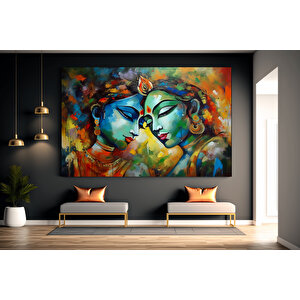 Radha Krishna Tablosu, Çoğaltma Sanatı Kanvası, Hindistan Geleneksel Baskısı