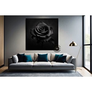 Siyah Gül Yakın Plan Tablosu; Yüzer Çerçeve; Büyük Duvar Sanatı