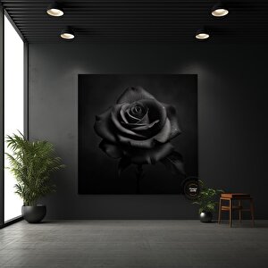 Siyah Gül Yakın Plan Tablosu; Yüzer Çerçeve; Büyük Duvar Sanatı