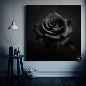 Siyah Gül Yakın Plan Tablosu; Yüzer Çerçeve; Büyük Duvar Sanatı