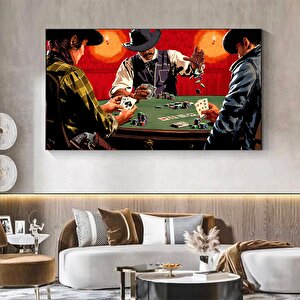 Cowboylar Arasında Poker Oyunu – Asmaya Hazır Modern Soyut Duvar Sanatı