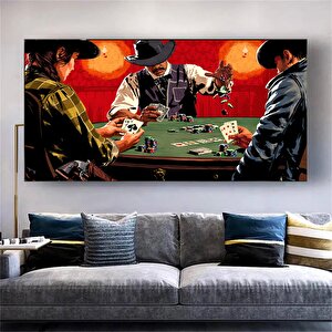 Cowboylar Arasında Poker Oyunu – Asmaya Hazır Modern Soyut Duvar Sanatı