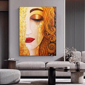Gustav Klimt 'altın Gözyaşları' Kanvas Tablosu; Klimt Duvar Sanatı Baskısı 90x150 cm