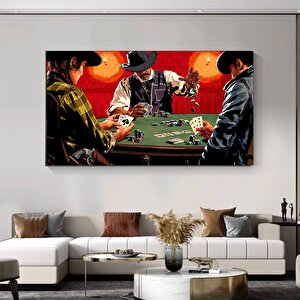 Cowboylar Arasında Poker Oyunu – Asmaya Hazır Modern Soyut Duvar Sanatı