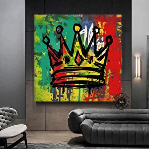 Taç Grafiti Sanatı – Kral Taç Dijital Tablosu 100x100 cm