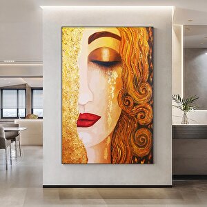 Gustav Klimt 'altın Gözyaşları' Kanvas Tablosu; Klimt Duvar Sanatı Baskısı 70x100 cm