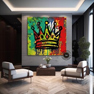 Taç Grafiti Sanatı – Kral Taç Dijital Tablosu 40x40 cm