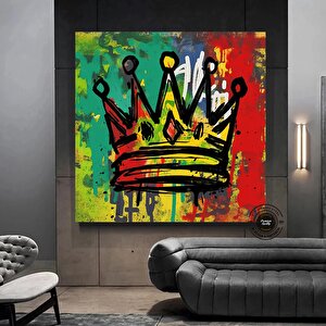 Taç Grafiti Sanatı – Kral Taç Dijital Tablosu 40x40 cm