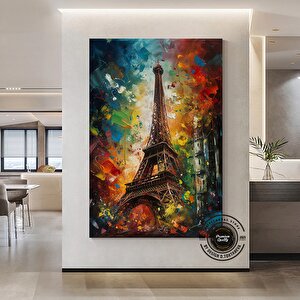 Eyfel Kulesi Soyut Çerçeveli Poster; Paris Baskısı; Renkli Resim; Paris Duvar Sanatı; Renkli Duvar D