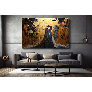 Öpücük Kanvas Tablosu; Klimt Tarzı; Büyük Kanvas